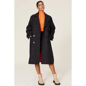 Nina Ricci Black Coat with Orange Accent